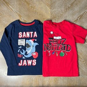 HOLLYWOOD THE JEAN PEOPLE Christmas Shirts Unisex Bundle 2 PCS 4T